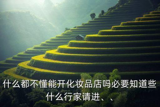 什么都不懂能开化妆品店吗必要知道些什么行家请进、、