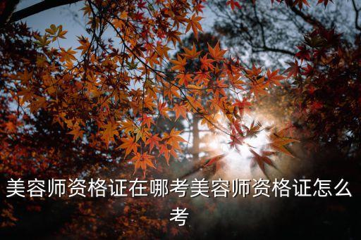 美容师资格证在哪考美容师资格证怎么考
