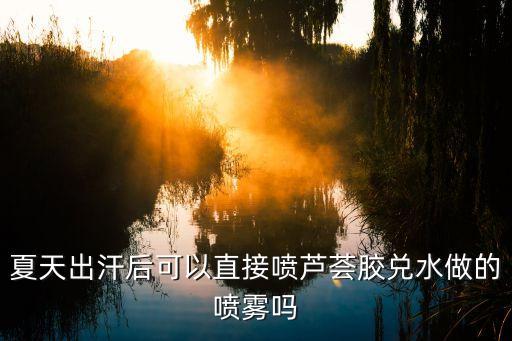 夏天出汗后可以直接喷芦荟胶兑水做的喷雾吗
