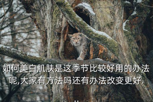 如何美白肌肤是这季节比较好用的办法呢,大家有方法吗还有办法改变更好...