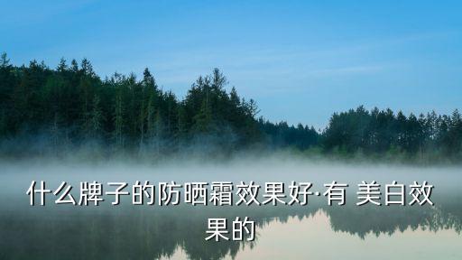 什么牌子的防晒霜效果好·有 美白效果的