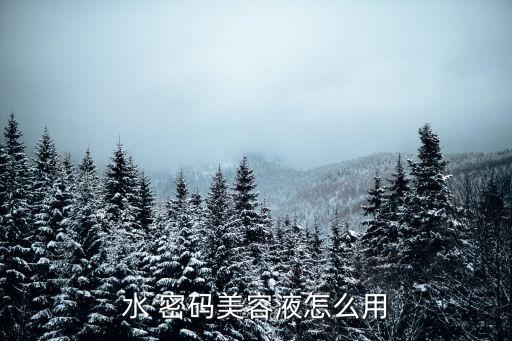 水 密码美容液怎么用