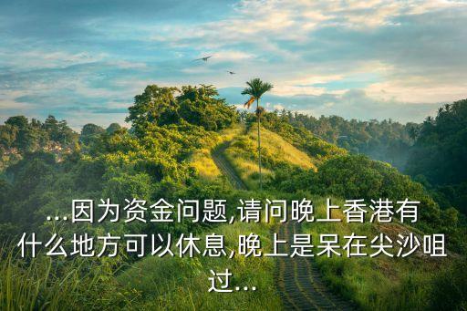 ...因为资金问题,请问晚上香港有什么地方可以休息,晚上是呆在尖沙咀过...
