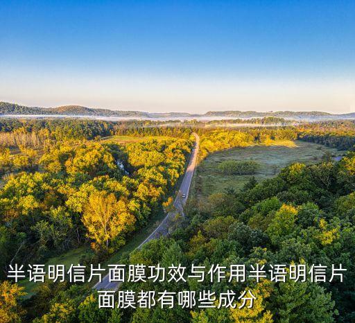 半语明信片面膜功效与作用半语明信片面膜都有哪些成分
