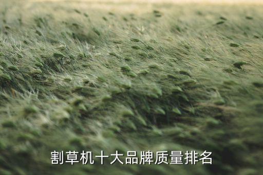 割草机十大品牌质量排名