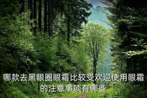 哪款去黑眼圈眼霜比较受欢迎使用眼霜的注意事项有哪些