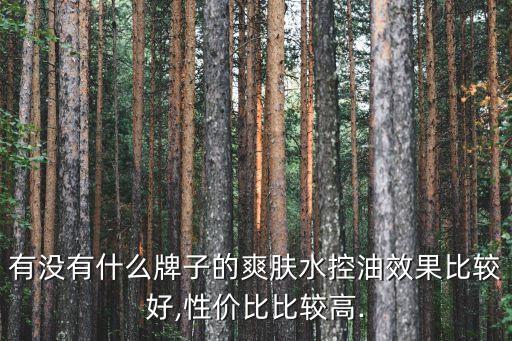 有没有什么牌子的爽肤水控油效果比较好,性价比比较高.