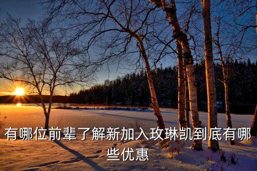 有哪位前辈了解新加入玫琳凯到底有哪些优惠