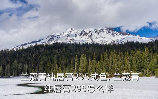  兰蔻菁纯唇膏295试色, 兰蔻菁纯唇膏295怎么样