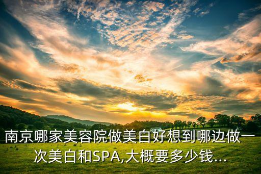 南京哪家美容院做美白好想到哪边做一次美白和SPA,大概要多少钱...