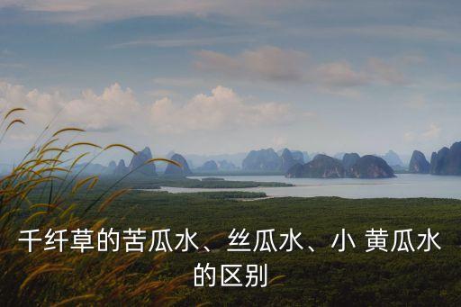 千纤草的苦瓜水、丝瓜水、小 黄瓜水的区别