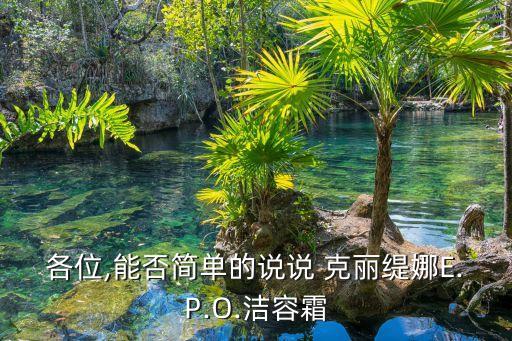 各位,能否简单的说说 克丽缇娜E.P.O.洁容霜