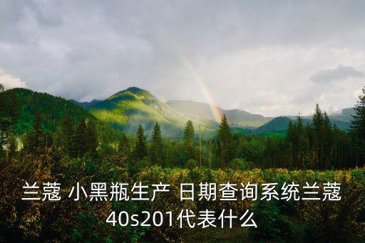 兰蔻 小黑瓶生产 日期查询系统兰蔻40s201代表什么