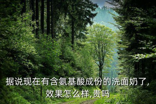 据说现在有含氨基酸成份的洗面奶了,效果怎么样,贵吗