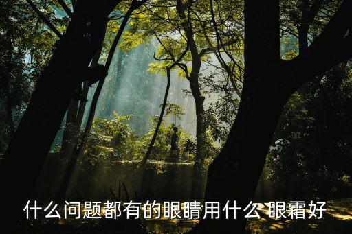 什么问题都有的眼睛用什么 眼霜好