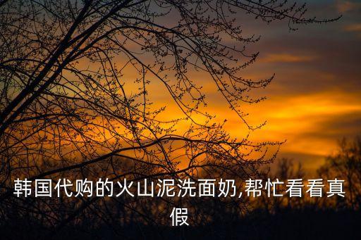 韩国代购的火山泥洗面奶,帮忙看看真假