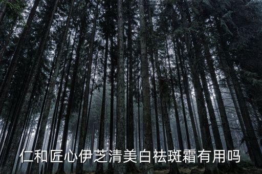 仁和匠心伊芝清美白祛斑霜有用吗