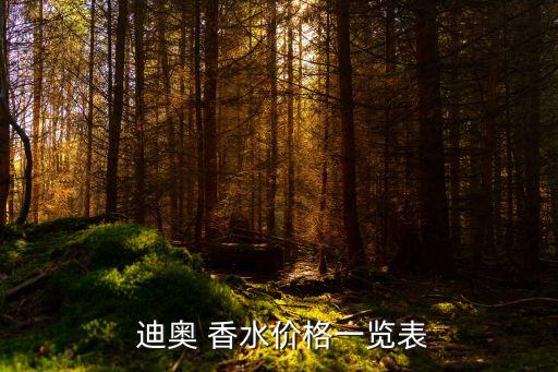  迪奥 香水价格一览表