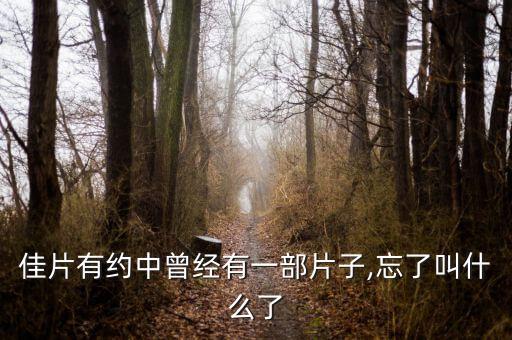 佳片有约中曾经有一部片子,忘了叫什么了