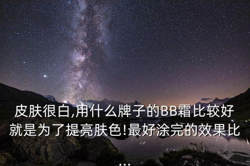 皮肤很白,用什么牌子的BB霜比较好就是为了提亮肤色!最好涂完的效果比...