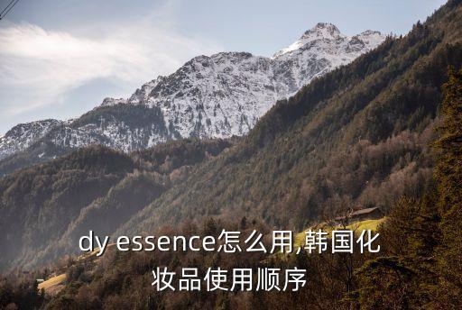 body essence怎么用,韩国化妆品使用顺序