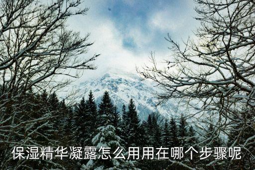 保湿精华凝露怎么用用在哪个步骤呢