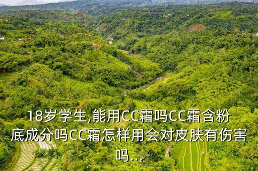 18岁学生,能用CC霜吗CC霜含粉底成分吗CC霜怎样用会对皮肤有伤害吗...