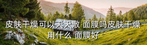 脸上很辣很干用什么面膜好