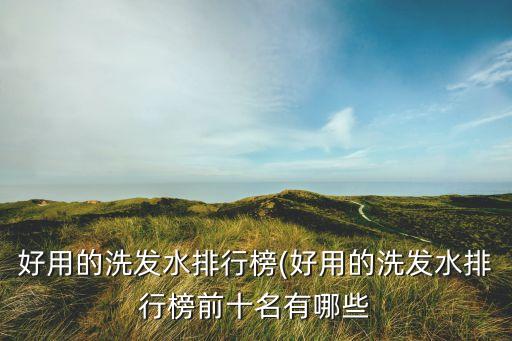 好用的洗发水排行榜(好用的洗发水排行榜前十名有哪些