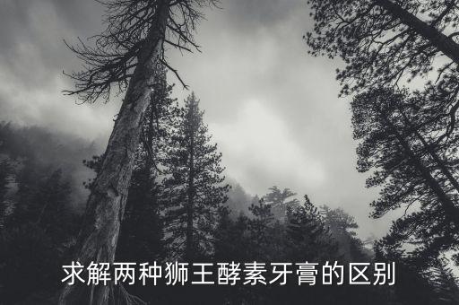 求解两种狮王酵素牙膏的区别