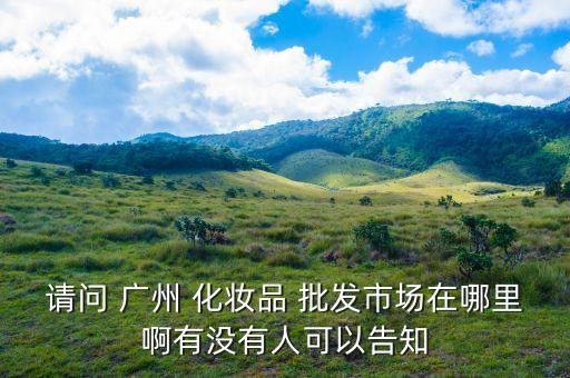请问 广州 化妆品 批发市场在哪里啊有没有人可以告知