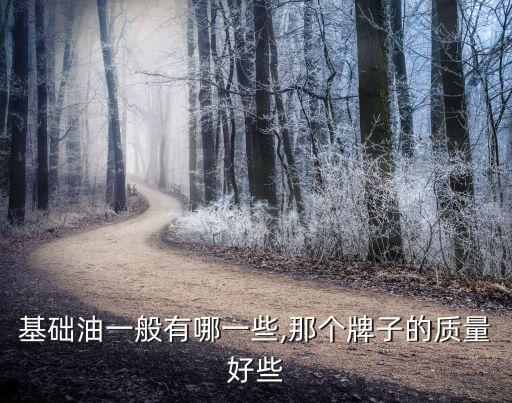 基础油一般有哪一些,那个牌子的质量好些