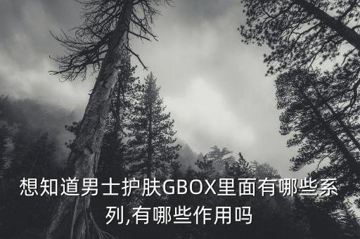 想知道男士护肤GBOX里面有哪些系列,有哪些作用吗
