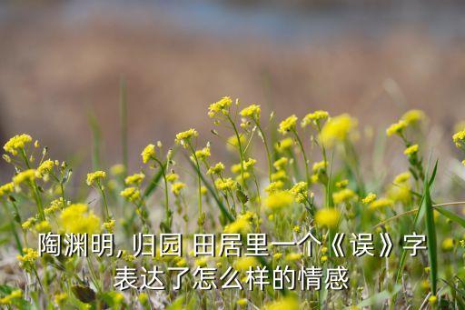 陶渊明, 归园 田居里一个《误》字表达了怎么样的情感