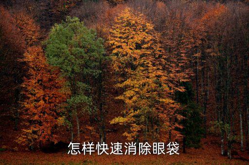 怎样快速消除眼袋