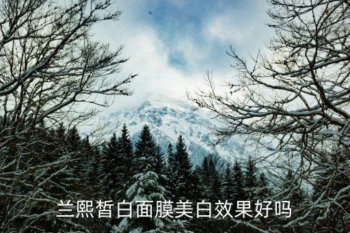 兰熙皙白面膜美白效果好吗