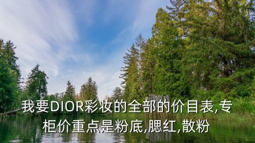 我要DIOR彩妆的全部的价目表,专柜价重点是粉底,腮红,散粉