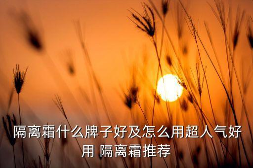  隔离霜什么牌子好及怎么用超人气好用 隔离霜推荐
