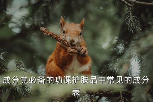 成分党必备的功课护肤品中常见的成分表