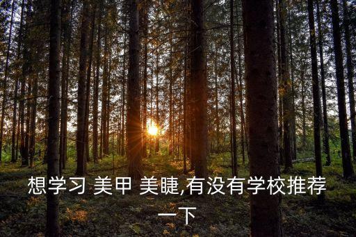 想学习 美甲 美睫,有没有学校推荐一下