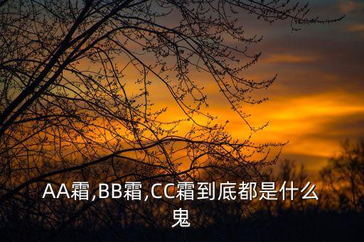 AA霜,BB霜,CC霜到底都是什么鬼