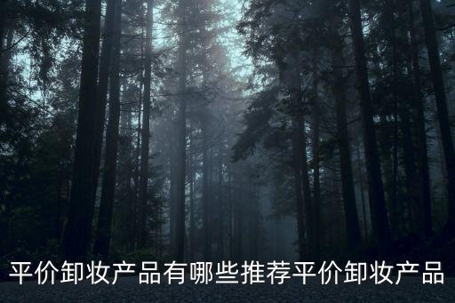 平价卸妆产品有哪些推荐平价卸妆产品