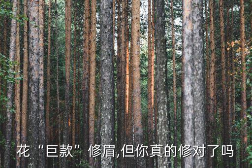 花“巨款”修眉,但你真的修对了吗