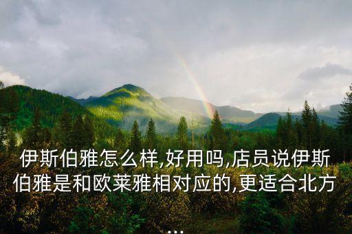 伊斯伯雅怎么样,好用吗,店员说伊斯伯雅是和欧莱雅相对应的,更适合北方...