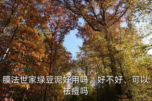 膜法世家绿豆泥好用吗、好不好、可以祛痘吗