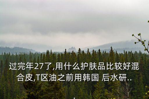 过完年27了,用什么护肤品比较好混合皮,T区油之前用韩国 后水研...