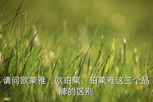 请问欧莱雅、欧珀莱、珀莱雅这三个品牌的区别