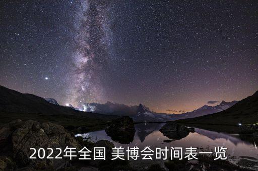 2022年全国 美博会时间表一览