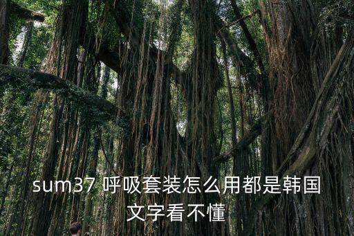 sum37 呼吸套装怎么用都是韩国文字看不懂