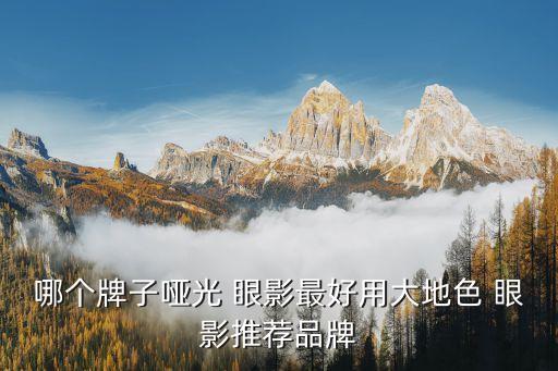 哪个牌子哑光 眼影最好用大地色 眼影推荐品牌